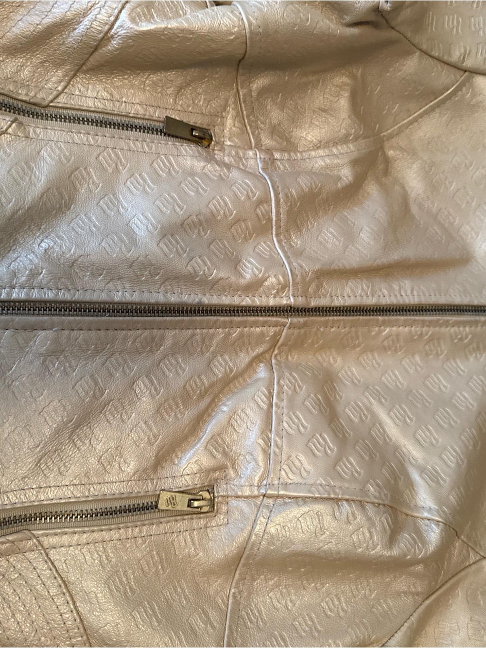 Rocawear Shimmery Gold Vintage Leather Jacket - Picture 9 of 16